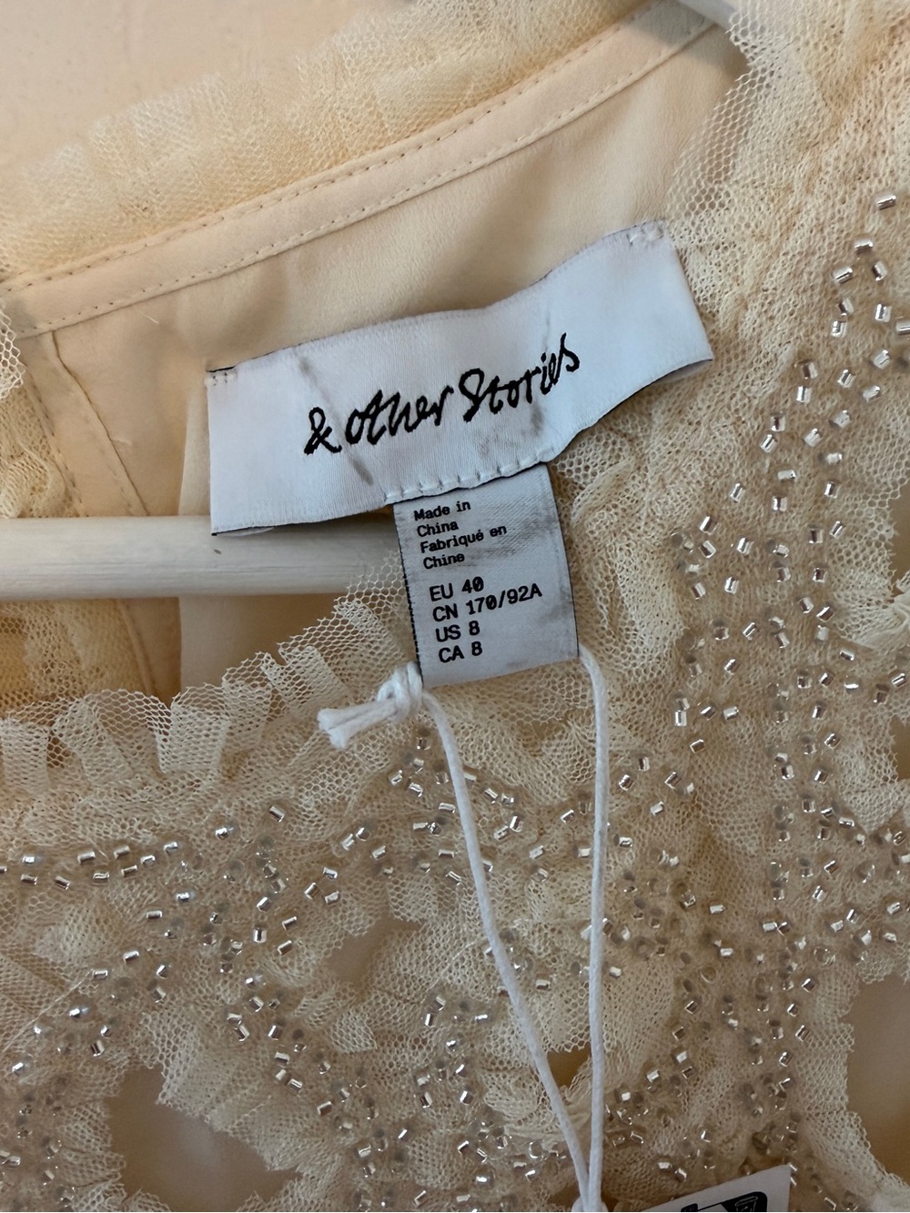 NWT &Otherstories Beaded Tulle Mini Dress - Picture 8 of 13